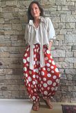 Basso Big Dot Balloon Cuff Pant Rust & White